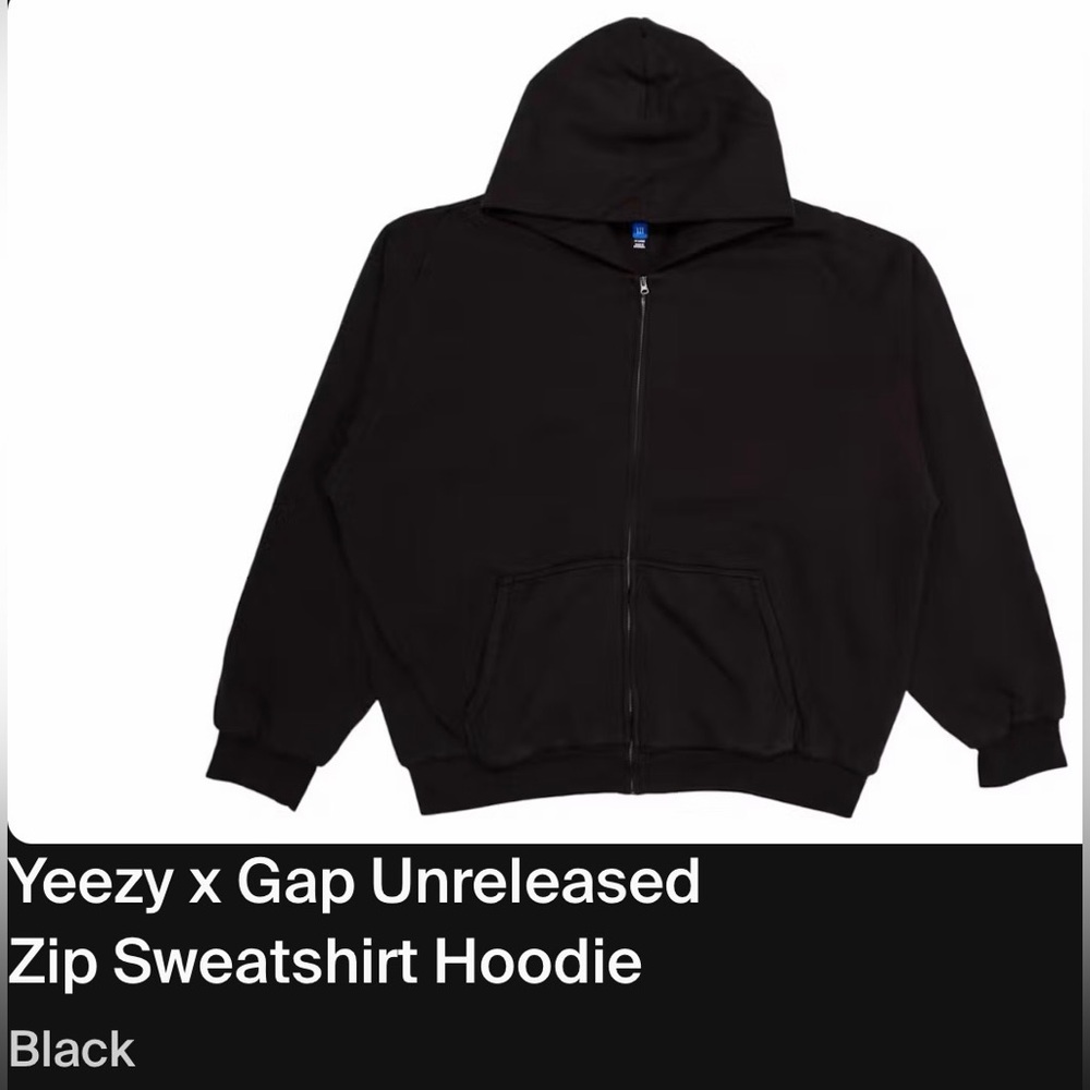 NWT Yeezy Gap Engineered By Balenciaga Zip Up Hoodie Jacket OVERSIZED FIT BLK XL
